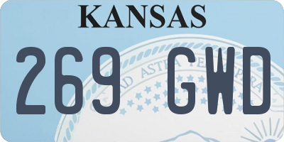 KS license plate 269GWD