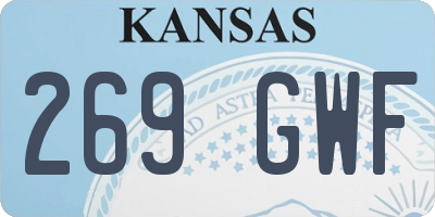 KS license plate 269GWF