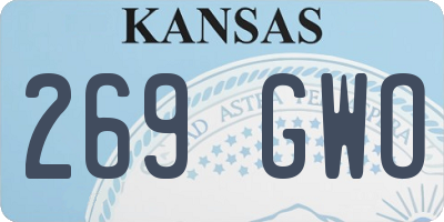 KS license plate 269GWO