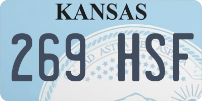 KS license plate 269HSF
