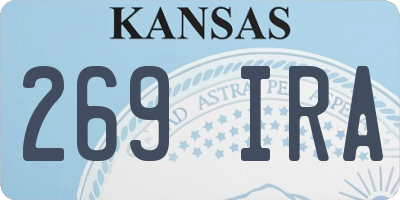 KS license plate 269IRA
