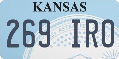 KS license plate 269IRO