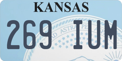 KS license plate 269IUM