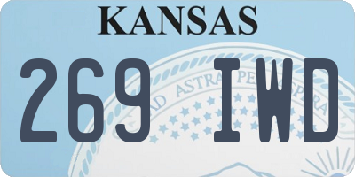 KS license plate 269IWD