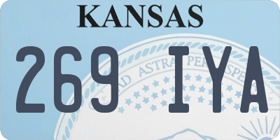 KS license plate 269IYA
