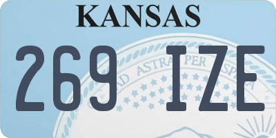 KS license plate 269IZE