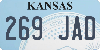 KS license plate 269JAD
