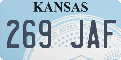 KS license plate 269JAF