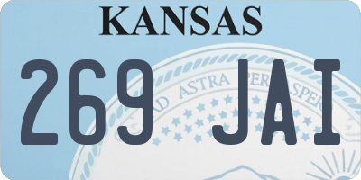 KS license plate 269JAI