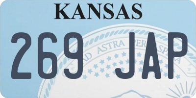 KS license plate 269JAP