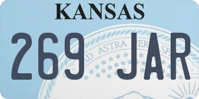 KS license plate 269JAR