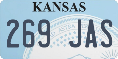 KS license plate 269JAS