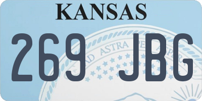 KS license plate 269JBG