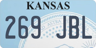 KS license plate 269JBL