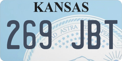 KS license plate 269JBT
