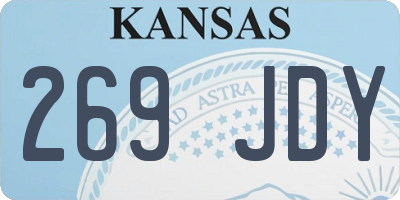 KS license plate 269JDY