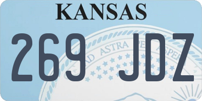 KS license plate 269JDZ