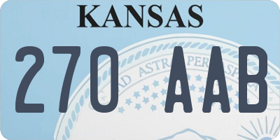 KS license plate 270AAB