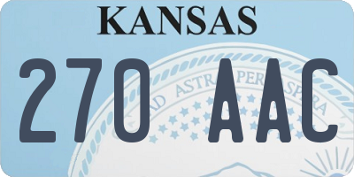 KS license plate 270AAC