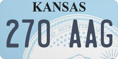 KS license plate 270AAG