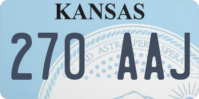 KS license plate 270AAJ