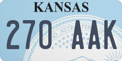 KS license plate 270AAK