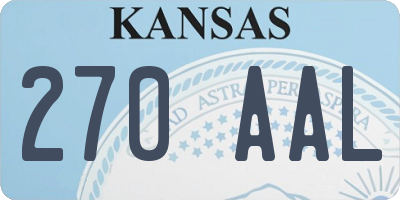 KS license plate 270AAL