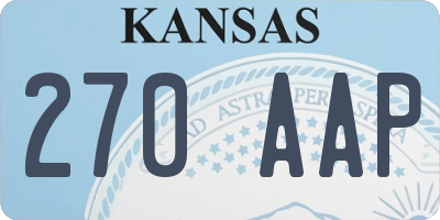 KS license plate 270AAP