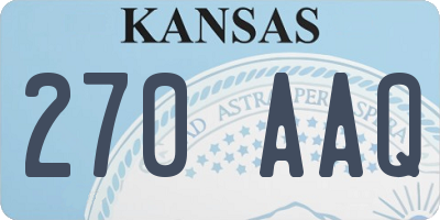 KS license plate 270AAQ