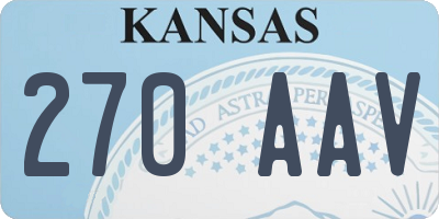 KS license plate 270AAV