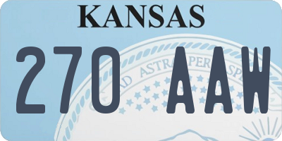 KS license plate 270AAW