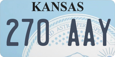 KS license plate 270AAY