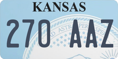 KS license plate 270AAZ