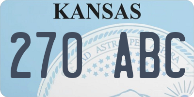KS license plate 270ABC