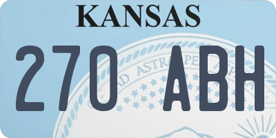 KS license plate 270ABH