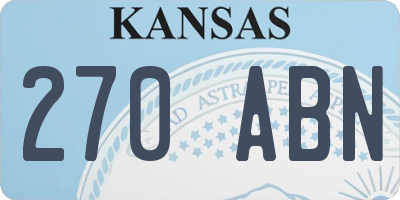KS license plate 270ABN
