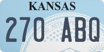 KS license plate 270ABQ