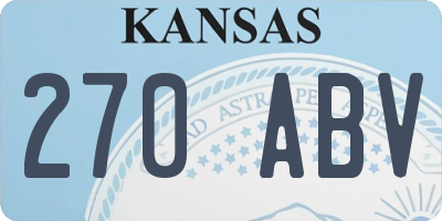 KS license plate 270ABV