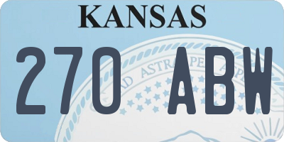 KS license plate 270ABW