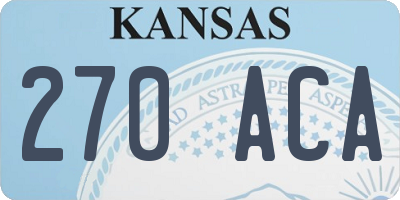KS license plate 270ACA