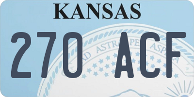 KS license plate 270ACF