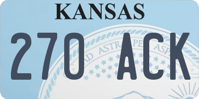 KS license plate 270ACK