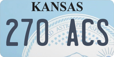 KS license plate 270ACS