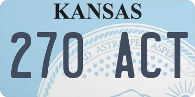 KS license plate 270ACT