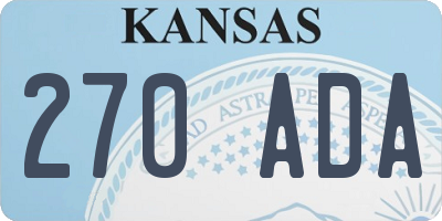 KS license plate 270ADA