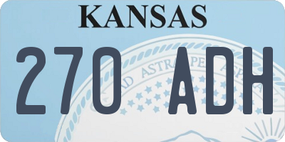 KS license plate 270ADH