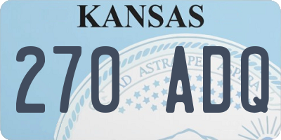KS license plate 270ADQ