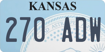 KS license plate 270ADW