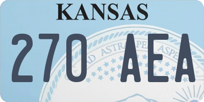 KS license plate 270AEA