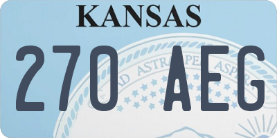 KS license plate 270AEG